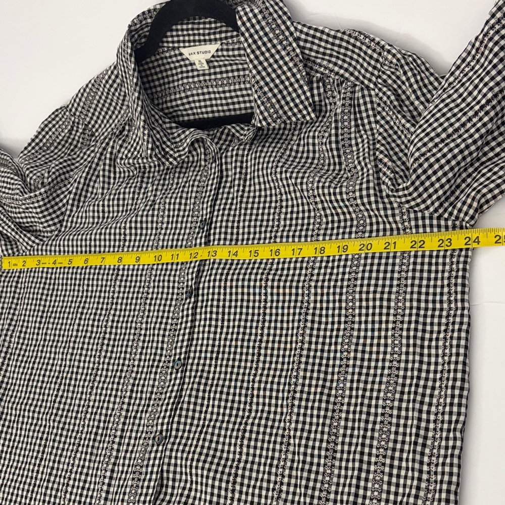 Max Studio Black and White Gingham Shirt - Picture 13 of 15